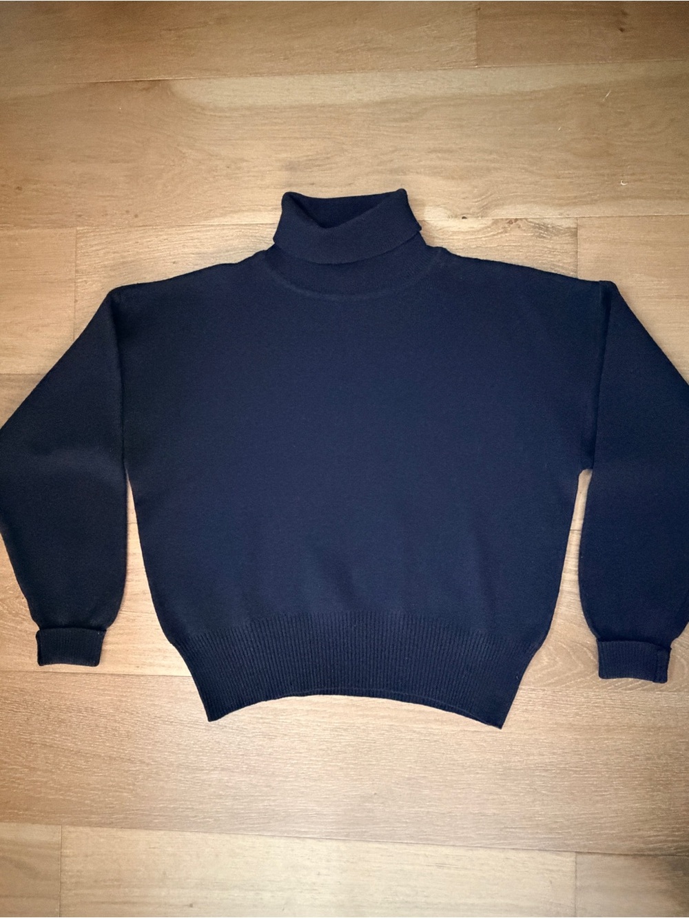 VTG Bogner Black Wool Blend Turtleneck Sweater Winter 80s 90s Aprés Ski Retro M